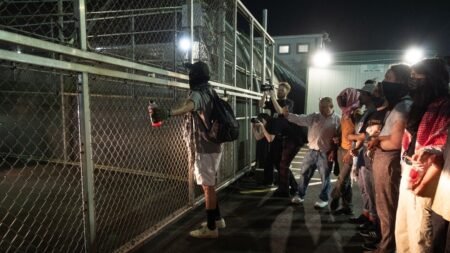 Anti-ICE protesters clash with agents outside New Jersey detention center as Gov. Sherrill denied entry