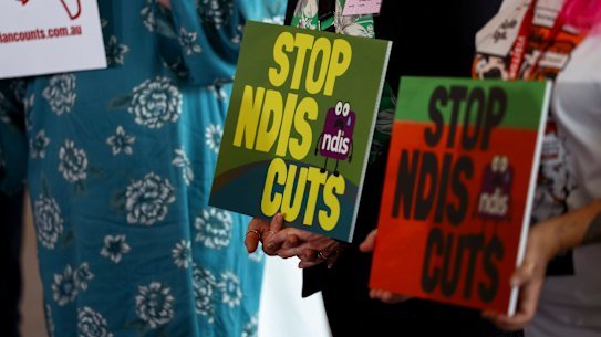 NDIS advocates during a post-budget press conference at Parliament House in Canberra on Wednesday.