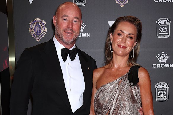 Luke and Cate Sayers at the 2023 Brownlow Medal.