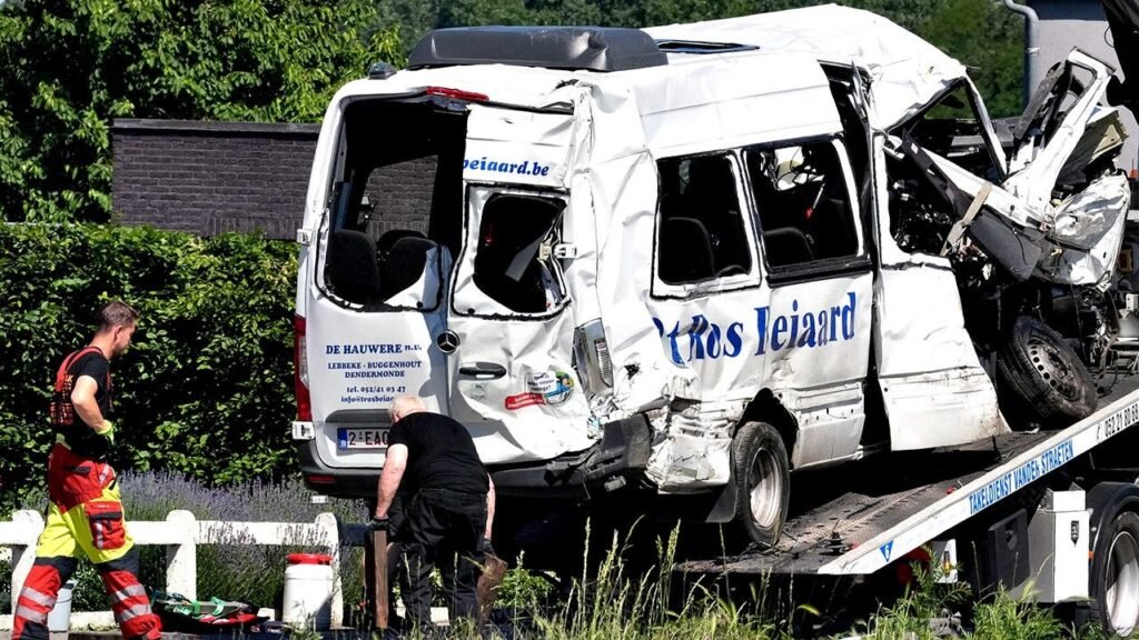 Crash involving speeding train, minibus in Belgium leaves 4 dead including 2 children