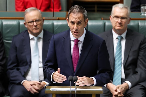 Treasurer Jim Chalmers delivers his budget address.