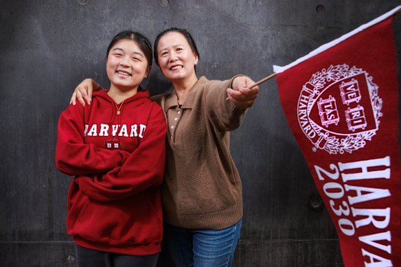 Cecilia with her mother, Helen He.