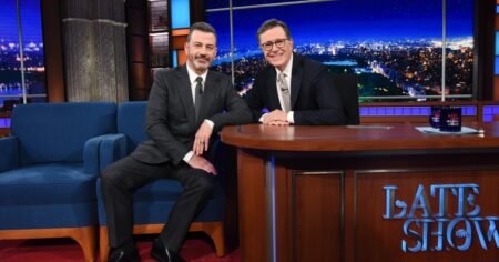 Jimmy Kimmel Tells His Viewers to Turn Off CBS After Stephen Colbert’s ‘The Late Show’ Ends