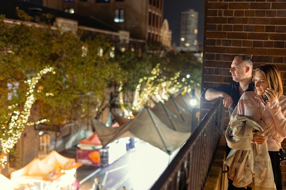 Manager of The Mercantile Hotel, Mick Comerford, and Dawes Point resident say the lights have become part of The Rocks.