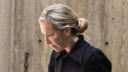 Nathalie Matthews leaves Surry Hills Police Station on October 6.