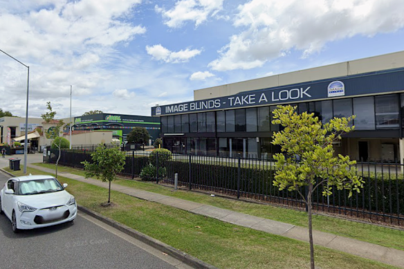 The barricade was installed around works on this footpath on Zillmere Road at Aspley.