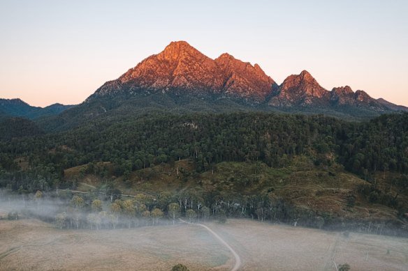 Mount Barney National Park sits inland from the Gold Coast, about 120 kilometres south-west of Brisbane.