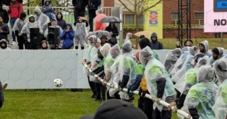 Ontario human foosball players set Guinness World Record with massive game Ontario human foosball players set Guinness World Record with massive game