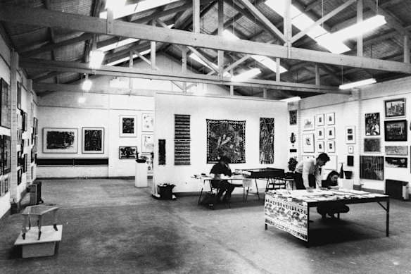 Tin Sheds art gallery in the Wilkinson building at Sydney University in 1989.
