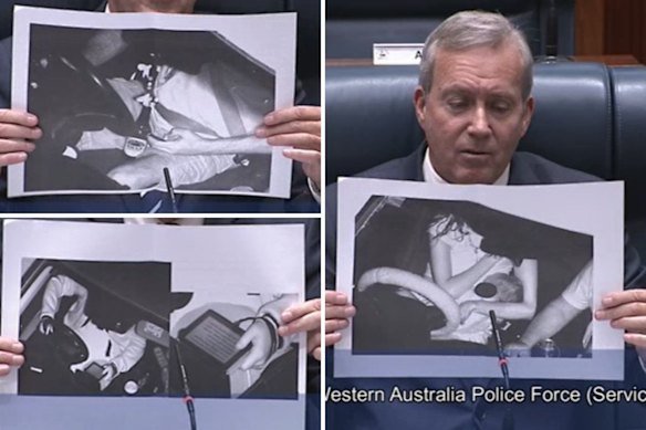 Whitby held up images of the worst of driver behaviour in parliament while discussing the reasons the AI cameras were here to stay. 