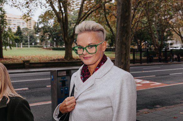 Roxanne Thornton arrives at the ICAC on Friday for a second day of evidence.