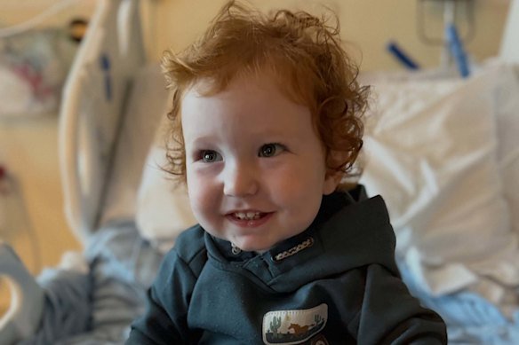 A photo of Dusty, who was seriously injured by the metallic case dust made by Creative Cake Decorating, shared by his mother on Monday.