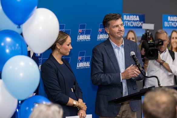 Inside the Liberal party room with Raissa Butkowski and Angus Taylor. 