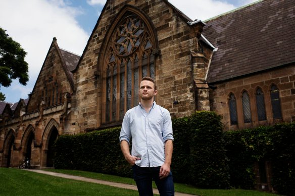 Writer Alistair Kitchen, pictured here in Sydney in 2017, was expelled from the US in an incident that drew global headlines.
