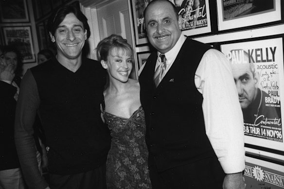 With Kylie Minogue in 1996.