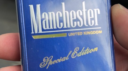 A pack of illegal Manchester cigarettes The Age bought just metres from the headquarters of regulator Tobacco Licensing Victoria