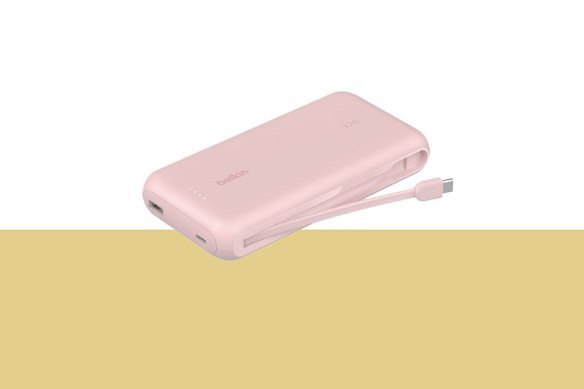 Belkin “BoostCharge Power Bank 20K” for charging up to three devices simultaneously.