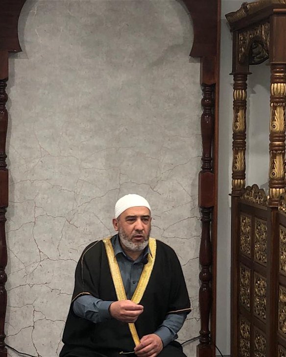 Rateb Jneid preaching in a local mosque. 
