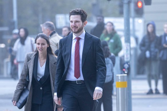 Pianist Jayson Gillham, outside the Federal Court in Melbourne on Friday, is suing the MSO for unfair dismissal.