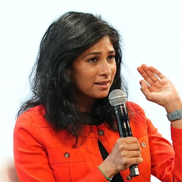Economist Gita Gopinath speaks at the Indiaspora Forum.
