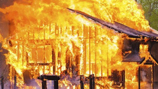 House fire.