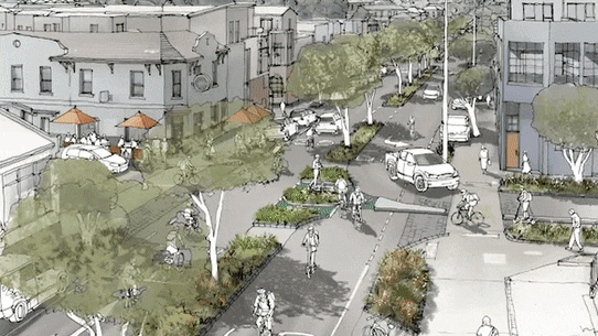 A proposal to transform a stretch of a major inner-city road into a “bicycle street” blocked to most cars has triggered intense community disagreement.