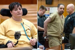 Paralyzed NYC subway shove victim breaks down as her attacker is sentenced — but can’t wipe away her own tears