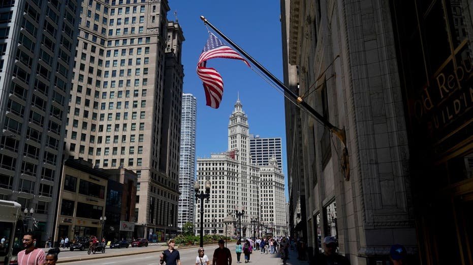 A city street in Chicago