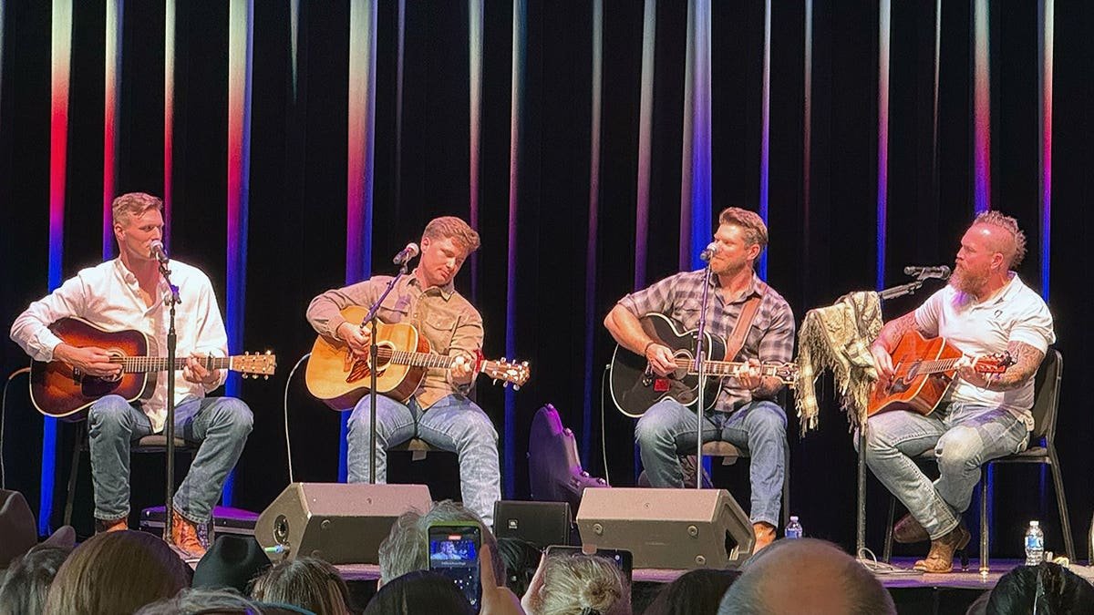 Veteran and active-duty musicians perform acoustic songs during a CreatiVets showcase at the Trump Kennedy Center.