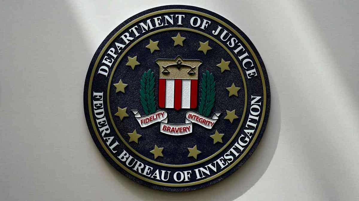 FBI seal mounted on a wall in Omaha, Neb.