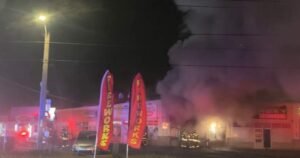 Vehicle crashes into Toronto fireworks store, causes 4-alarm fire
