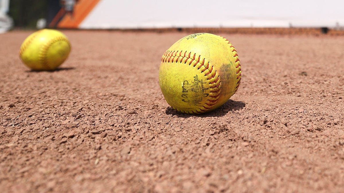 NCAA signage displayed before Division II women's softball championship game at Boombah-Soldiers Creek Park