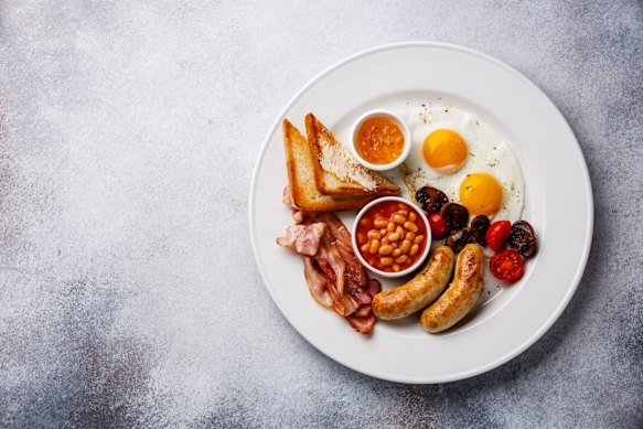 Cut back on the fried food, like the classic English breakfast.