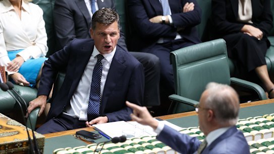 Angus Taylor called the PM an “arrogant prick” during question time.