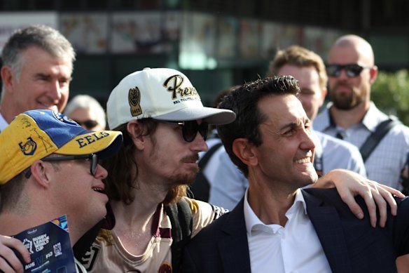 David Crisafulli was swamped by NRL fans at Suncorp Stadium on Friday, attracting more attention than the sport’s chairman. 
