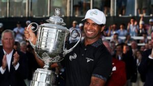 Aaron Rai emerges from the pack to win PGA Championship with the final round of his life at Aronimink