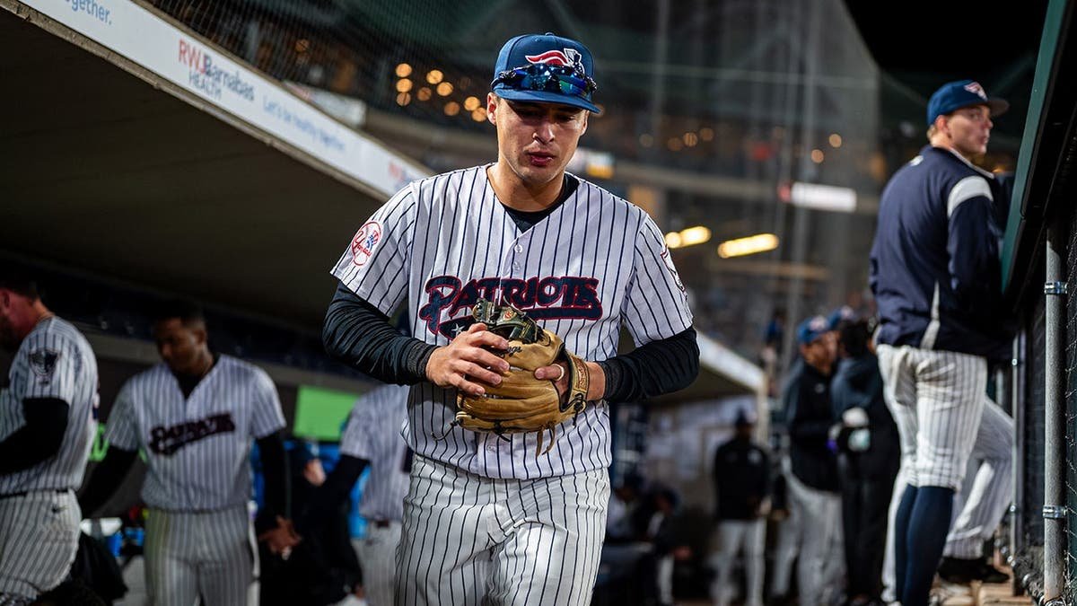 Anthony Volpe entering the field during a Minor League Baseball game at TD Bank Ballpark
