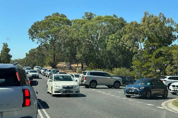 Pick-up time at Carey Grammar’s Donvale campus can bring traffic on Springvale Road to a standstill.