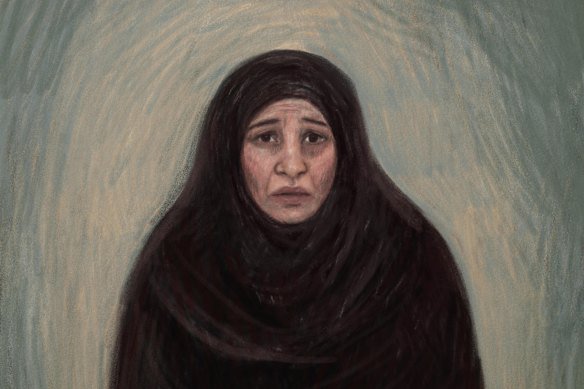 A court sketch of Zeinab Ahmad, who has been charged with slavery offences.
