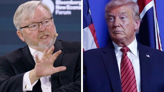 Former ambassador Kevin Rudd has had a rocky relationship with Donald Trump’s team during the US election campaign.