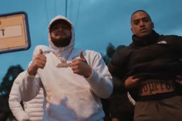 Lorenzo Laemalu (right) pictured with rapper Ay Huncho, whose legal name is Ali Younes.