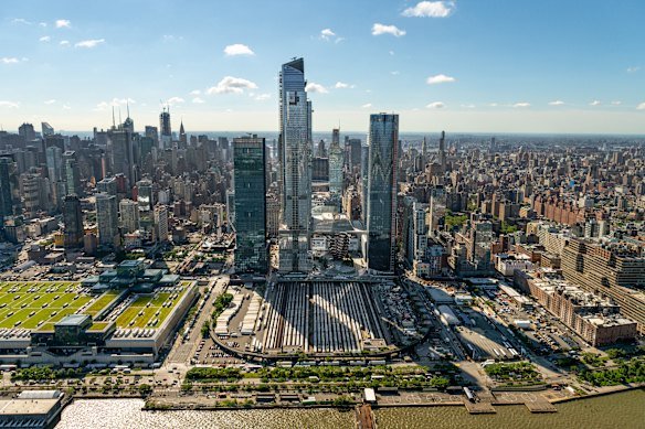 The Hudson Yards project is transforming the airspace above 30 active rail lines into about 4000 apartments.