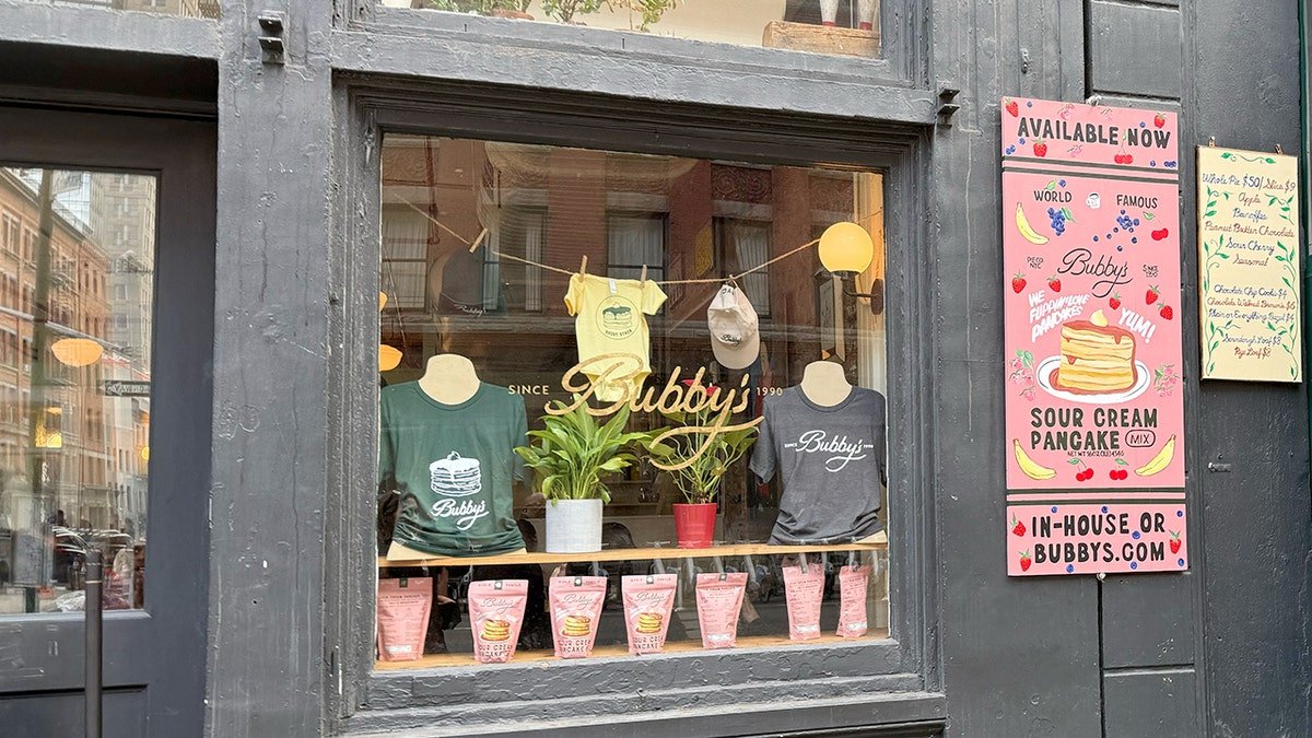 Exterior of Bubby's diner in Tribeca with signage visible
