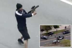Rifle-wielding maniac opens fire on random cars on busy Massachusetts road