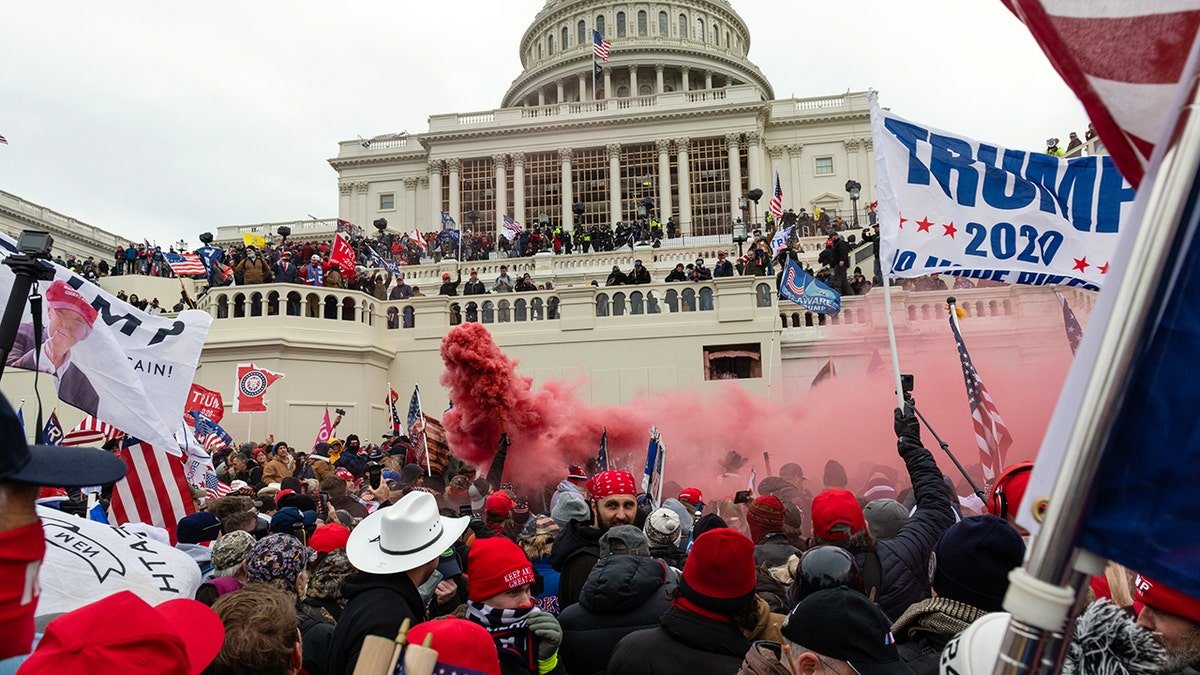 Trump supporters mobbing the U.S. Capitol building