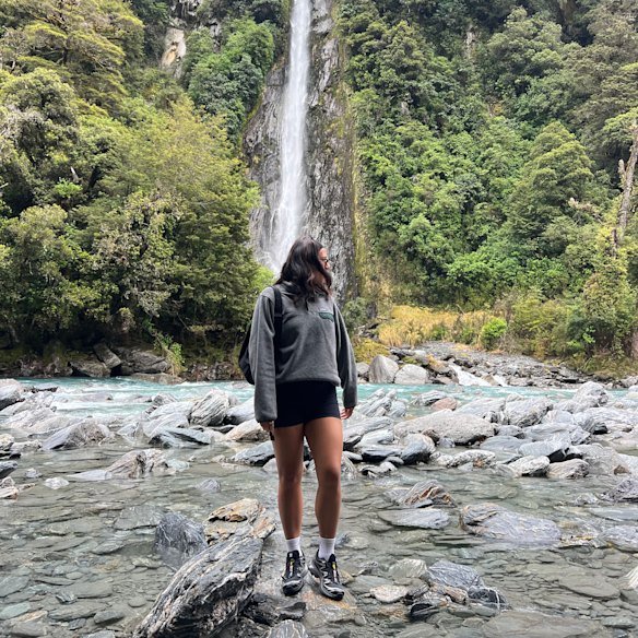The writer at Thunder Creek Falls, after opting for the shorter walk.