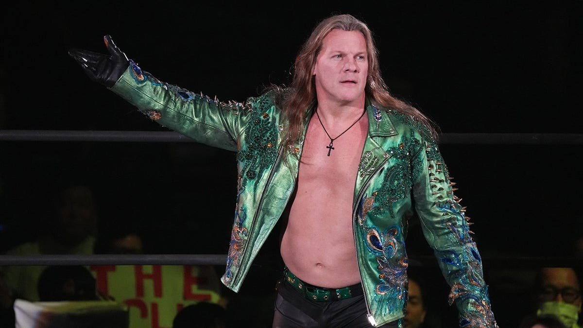 Chris Jericho entering the wrestling ring at Ryogoku Kokugikan in Tokyo