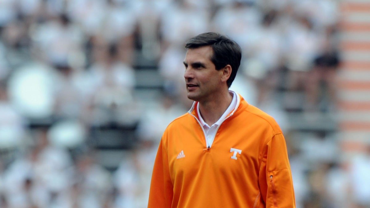 Tennessee head coach Derek Dooley looking on during the Orange and White Game at Neyland Stadium