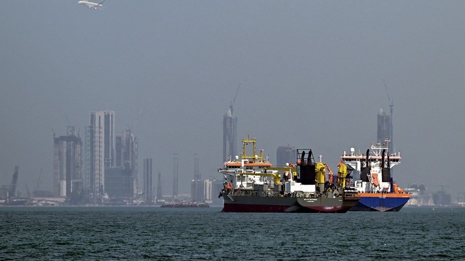 A cargo ship in the Strait of Hormuz