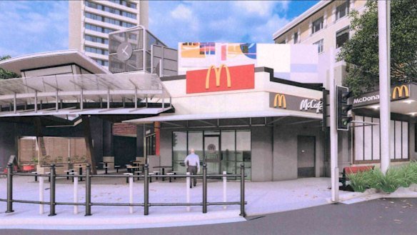 The new McDonald’s planned for the West End entertainment precinct.